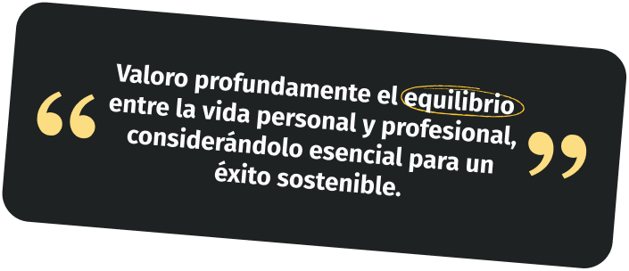 imagen con texto alusivo a equilibrio entre lo personal y profesional