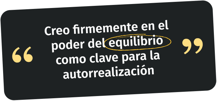 imagen con texto sobre el poder del equilibrio